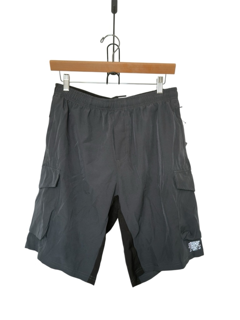 Souke Sports Men Med Gray Cycling Shorts Pockets Elastic Waist Athletic Outdoors